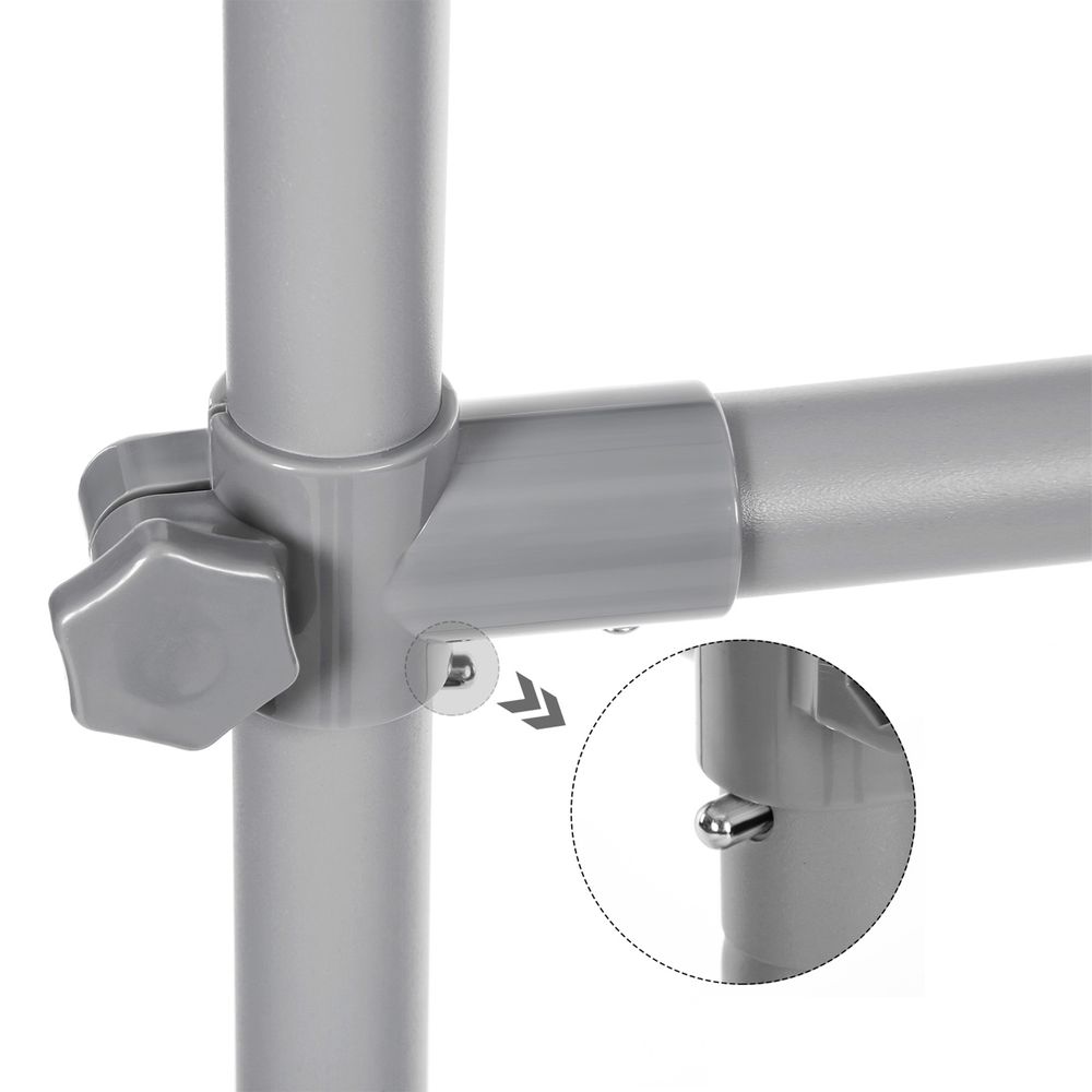 Songmics Επιδαπέδια Επεκτεινόμενη Μεταλλική Κρεμάστρα - Ράγα Ρούχων με Ράφι - Grey - LLR13GY