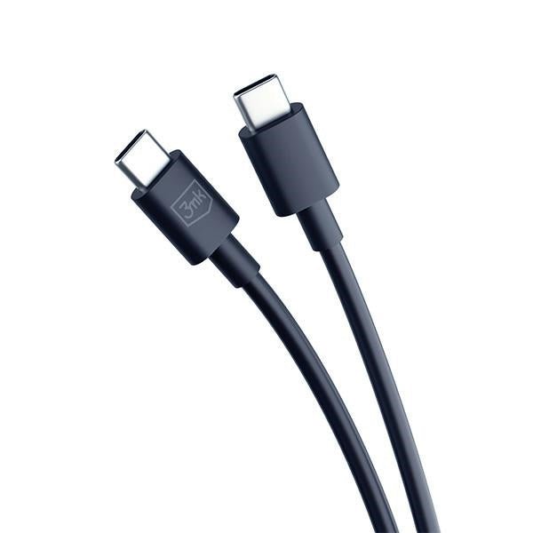 3MK Hyper 45W PD Οικιακός Φορτιστής Γρήγορης Φόρτισης με 2 Θύρες Type - C και 2 Καλώδια Type - C to Type - C - Black