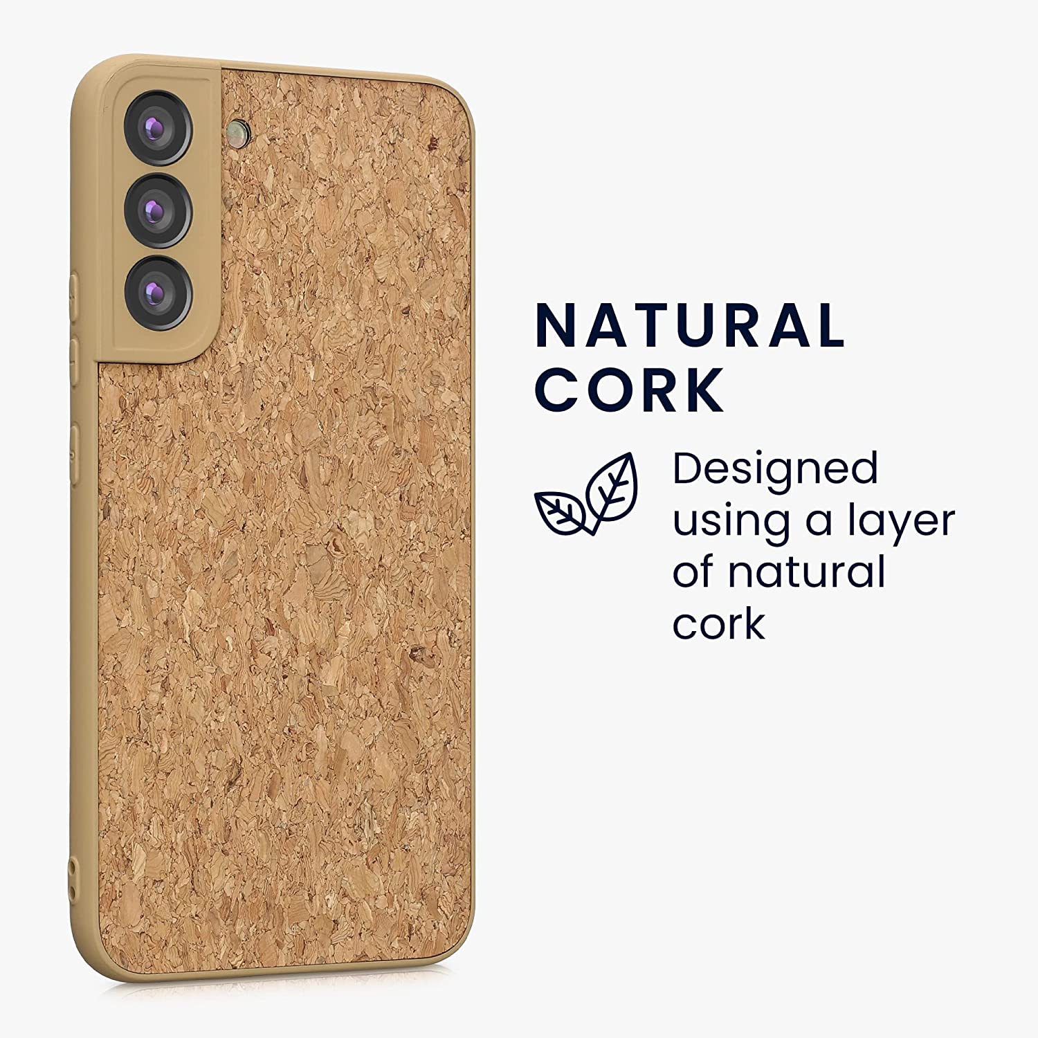 KW Samsung Galaxy S22 Plus Σκληρή Θήκη από Φελλό με Πλαίσιο Σιλικόνης - Light Brown - 58220.24