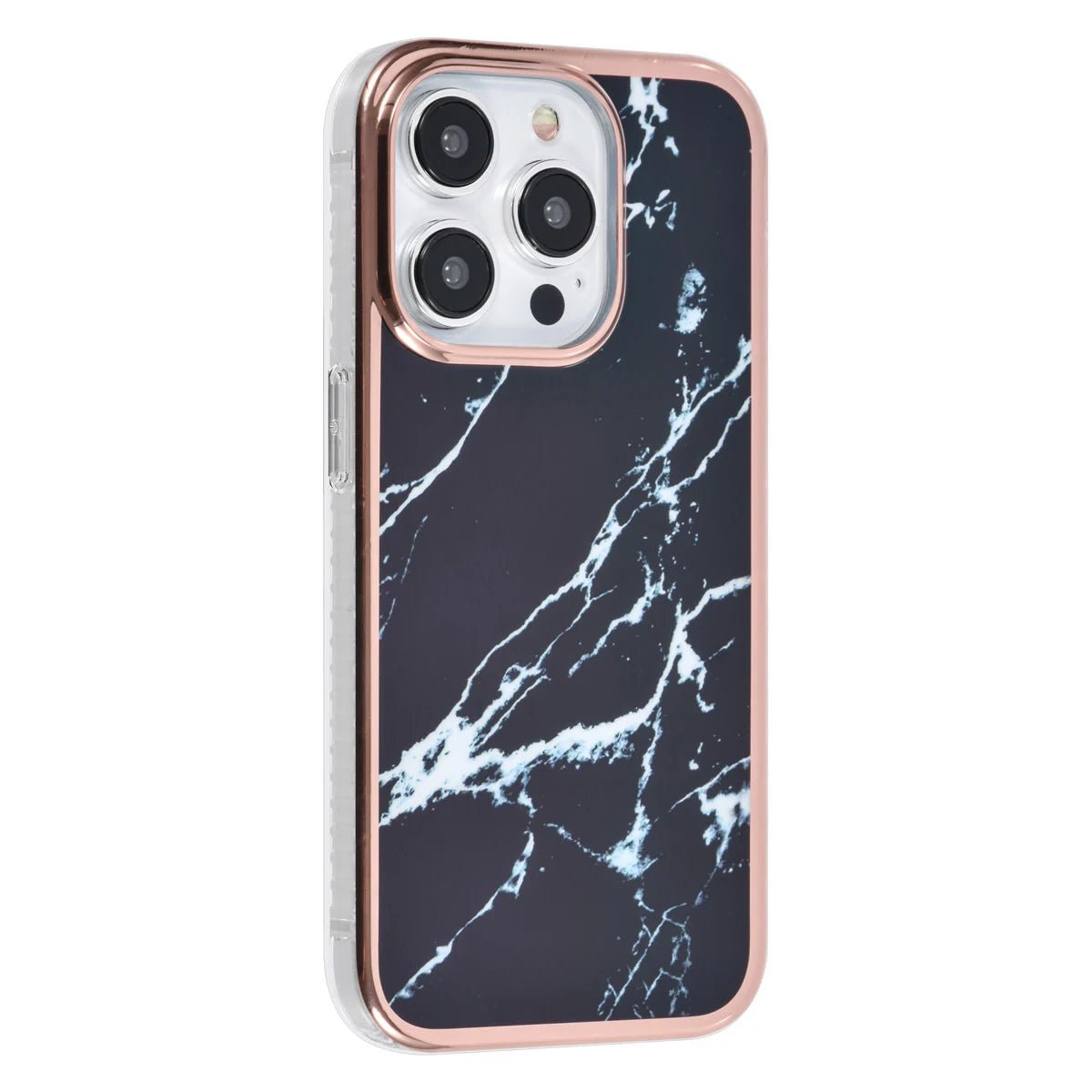 Tuniq iPhone 15 Pro - Σκληρή Θήκη με Πλαίσιο Σιλικόνης - Σχέδιο Μάρμαρο - Μαύρη