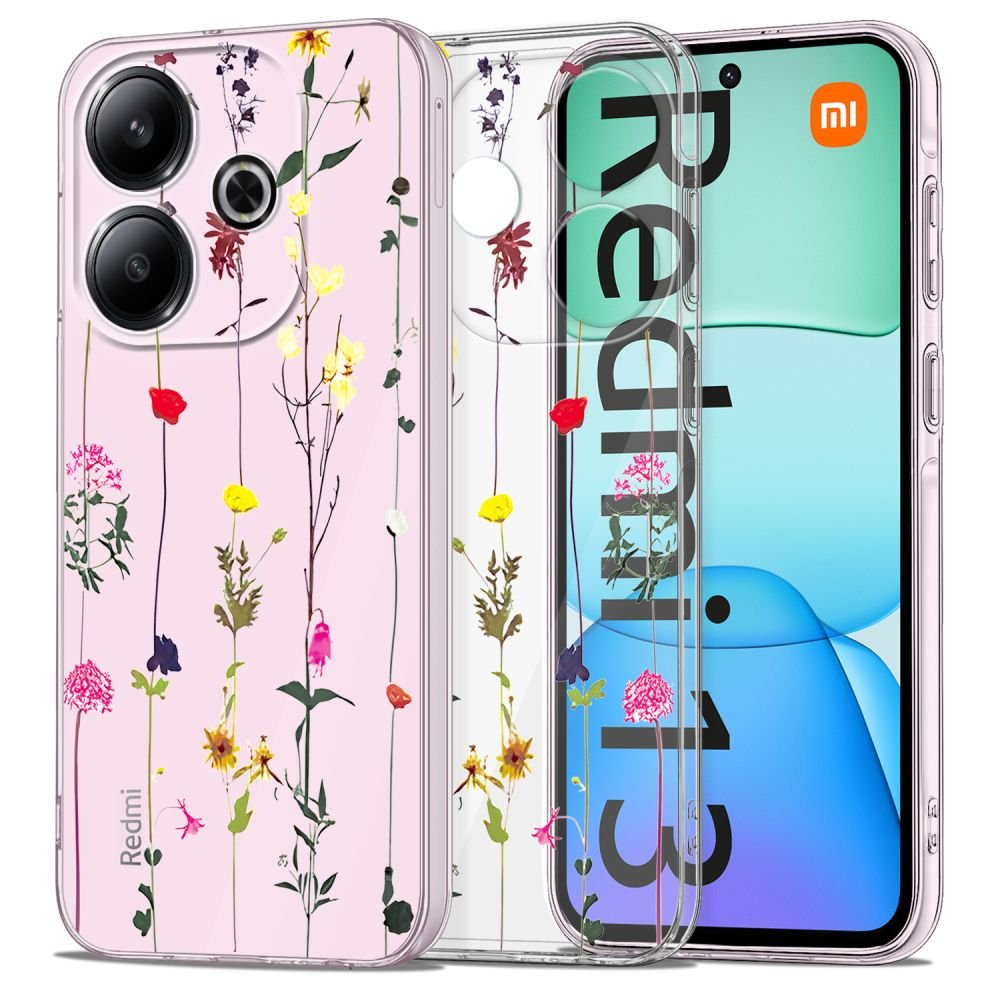 Tech - Protect Xiaomi Redmi 13 Flexair+ Λεπτή Θήκη Σιλικόνης - Garden Floral - Διάφανη