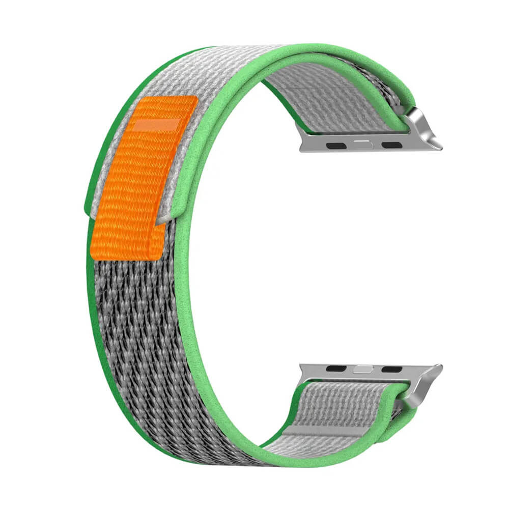 Techsuit Λουράκι Apple Watch 2/3/4/5/6/7/8/9/10/11 - SE (1/2/3) - 38/40/41/42mm Watchband W039 Nylon - Green / Gray