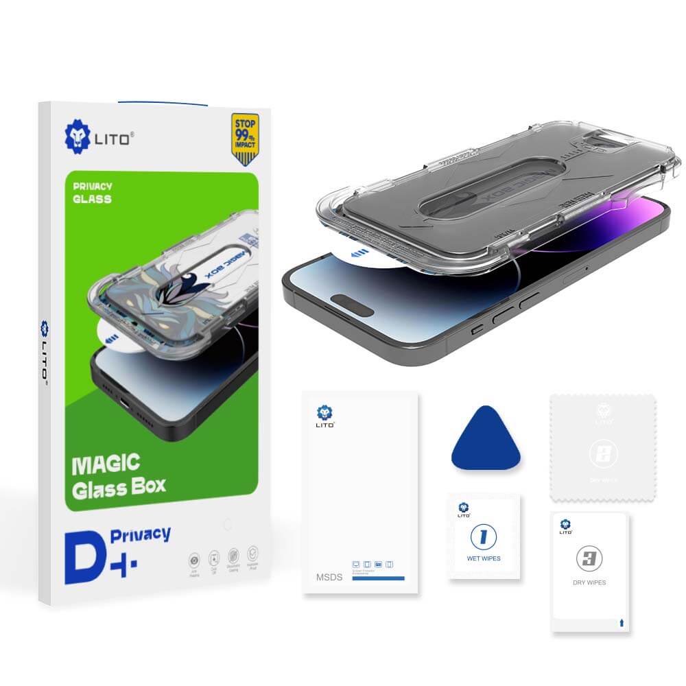 Lito iPhone 15 Pro Magic Glass Box D+ Tools Αντιχαρακτικό Γυαλί Οθόνης με Οδηγό Τοποθέτησης - Privacy