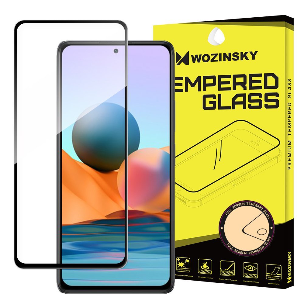 Wozinsky Xiaomi Redmi Note 10 Pro / 12 Pro+ / 12 Pro / 12 5G / 12 4G / 12T / 12T Pro / Poco F3 / Mi 11i / Poco X5 5G - 9H Case Friendly Full Screen Full Glue Tempered Glass Αντιχαρακτικό Γυαλί Οθόνης - Black