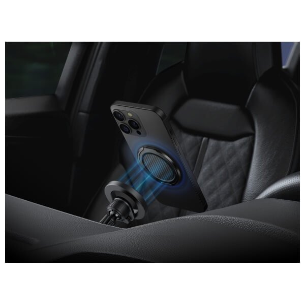 Uniq GripFit Premium 360 Ring Holder - Μαγνητικό Δαχτυλίδι Συγκράτησης Κινητού / Βάση Στήριξης - Carbon Black