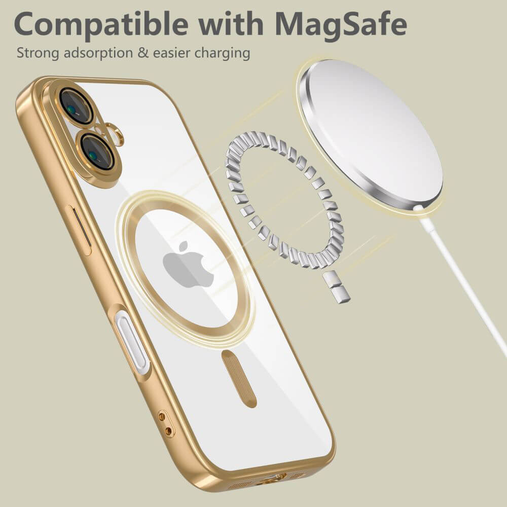 Techsuit iPhone 16e - Luxury Crystal MagSafe - Θήκη Σιλικόνης - Gold
