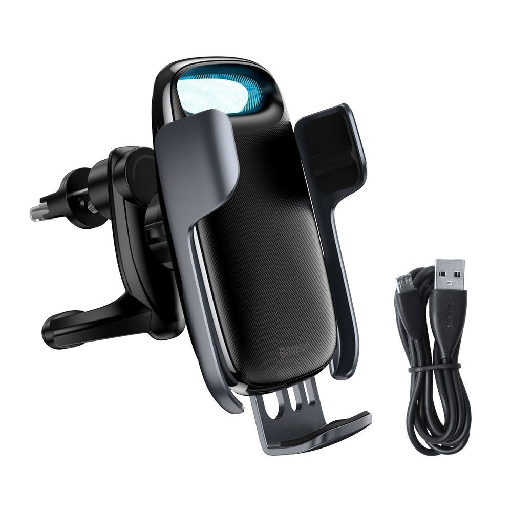 Baseus Milky Way Electric Bracket Universal Βάση Αυτοκινήτου Αεραγωγού με Ασύρματη Φόρτιση Qi Charge - Black - WXHW02 - 01