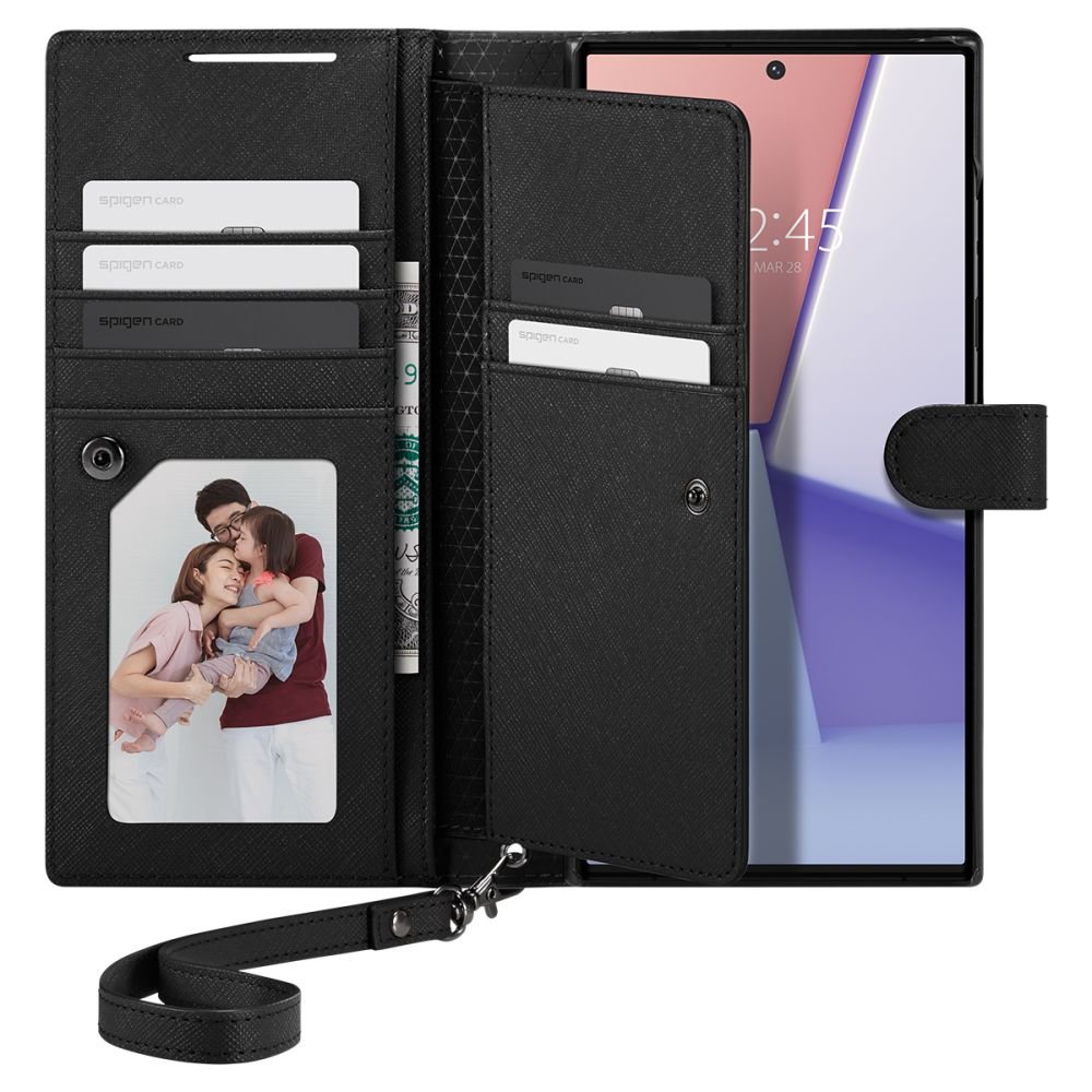 Spigen Samsung Galaxy S23 Ultra Wallet S Plus Θήκη Πορτοφόλι από Δερματίνη - Black