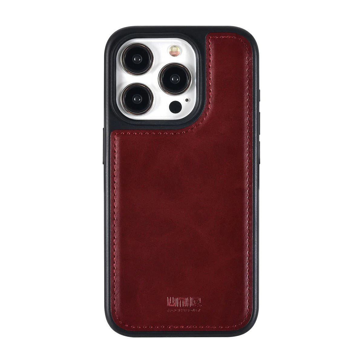 Tuniq iPhone 15 Pro - 2 σε 1 - Θήκη Πορτοφόλι από Δερματίνη με Αποσπώμενη Θήκη - Κόκκινη