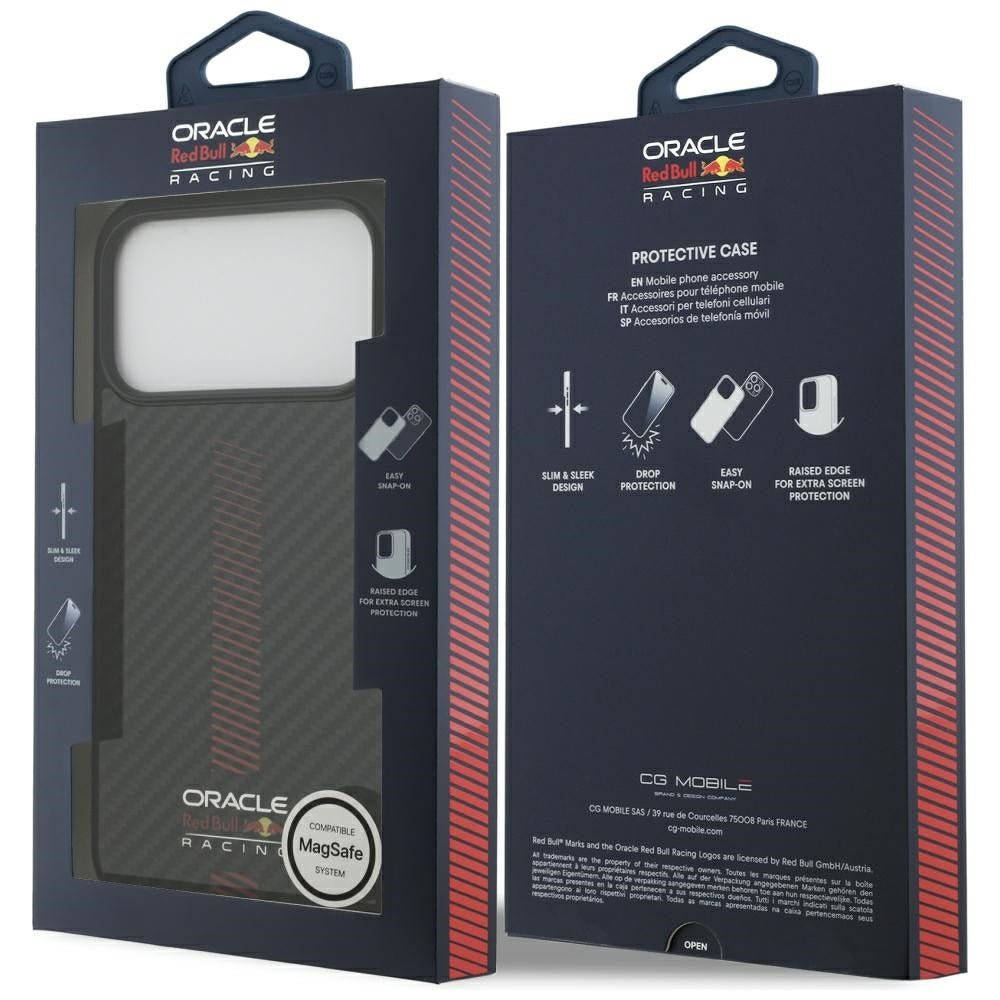 Red Bull iPhone 17 Pro Max - Kevlar Powerbar MagSafe - Σκληρή Θήκη με Πλαίσιο Σιλικόνης - Black - RBHMP17X24CFGSMK