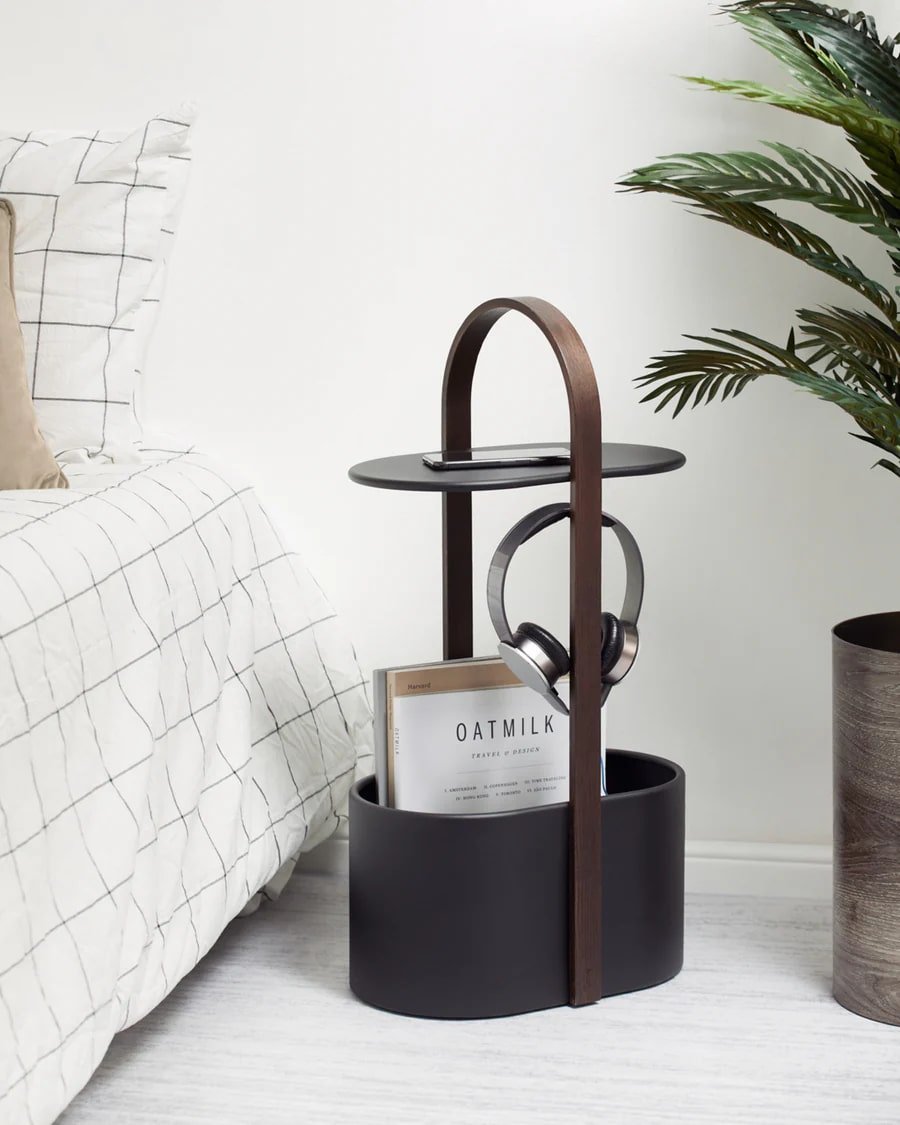 Umbra Bellwood Βοηθητικό Τραπέζι με Αποθηκευτικό Χώρο και Διαχείριση Καλωδίων - Black / Walnut