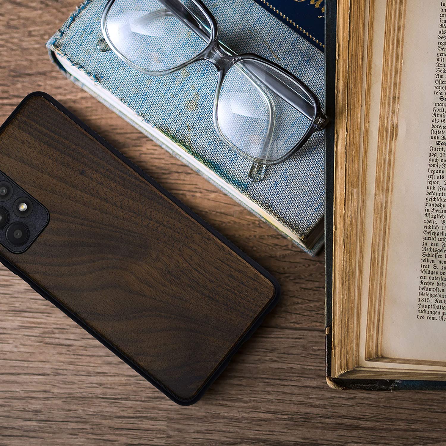 KW Samsung Galaxy A52 / A52 5G / A52s 5G Θήκη από Φυσικό Ξύλο - Dark Brown - 54353.18