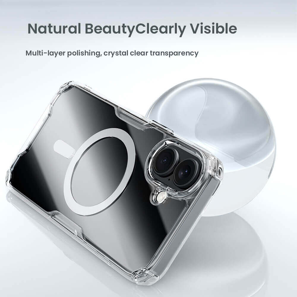 Nillkin iPhone 16 Plus Nature Pro Magnetic - Σκληρή Θήκη με Πλαίσιο Σιλικόνης και MagSafe - Διάφανη