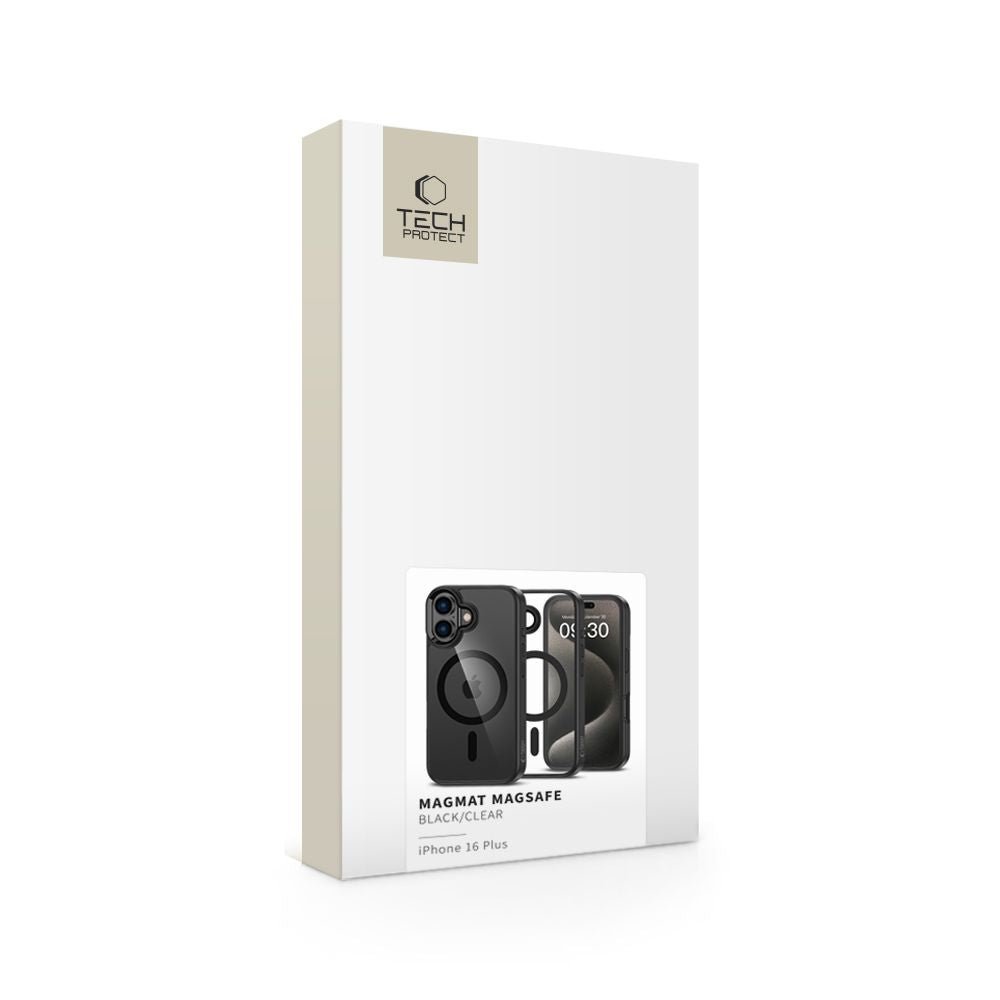 Tech - Protect iPhone 16 Plus MagMat Σκληρή Θήκη με Πλαίσιο Σιλικόνης και MagSafe - Black / Clear