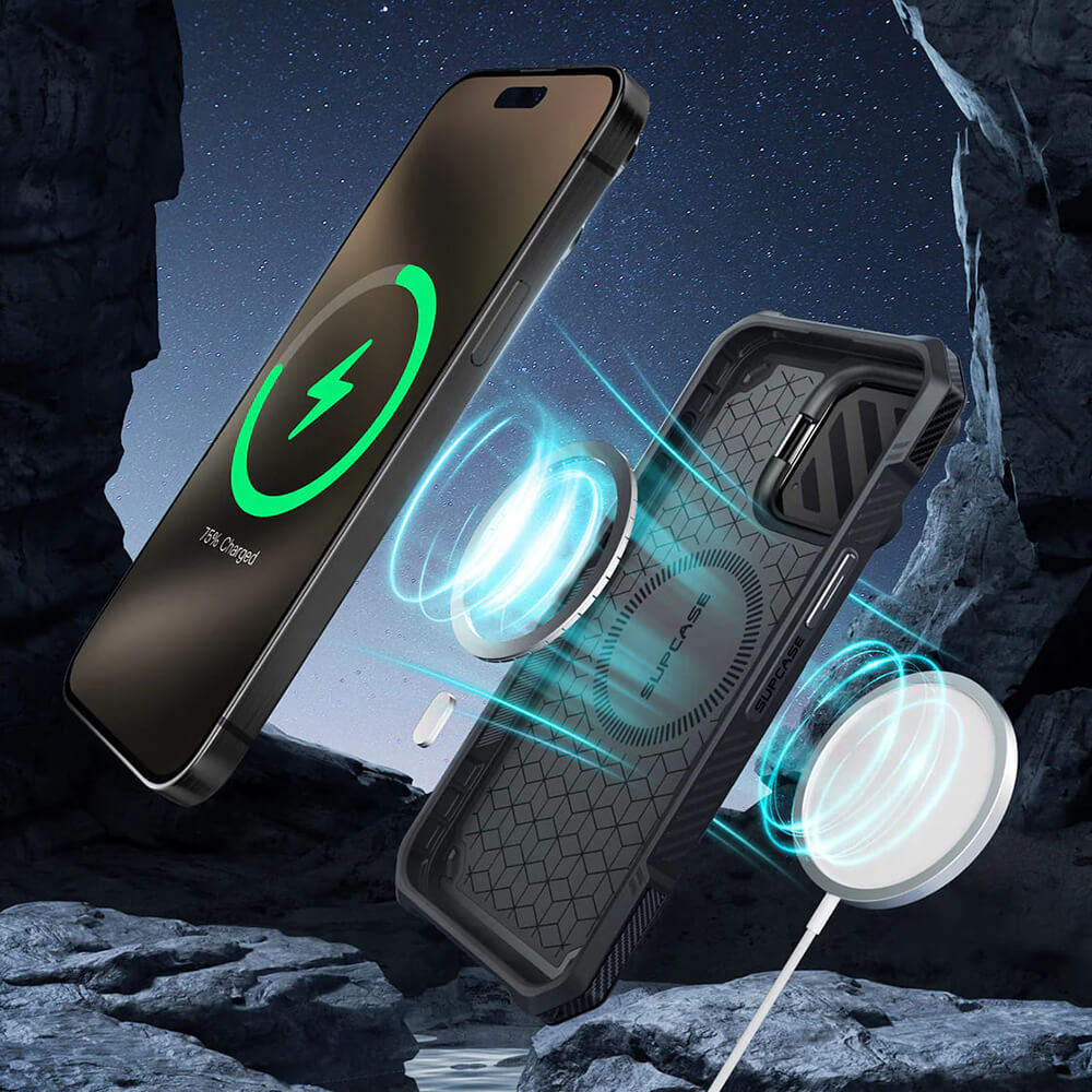 Supcase iPhone 16 Pro Max - Unicorn Beetle XT MagSafe - Σκληρή Θήκη με Προστασία Κάμερας / Stand - Camo Gray