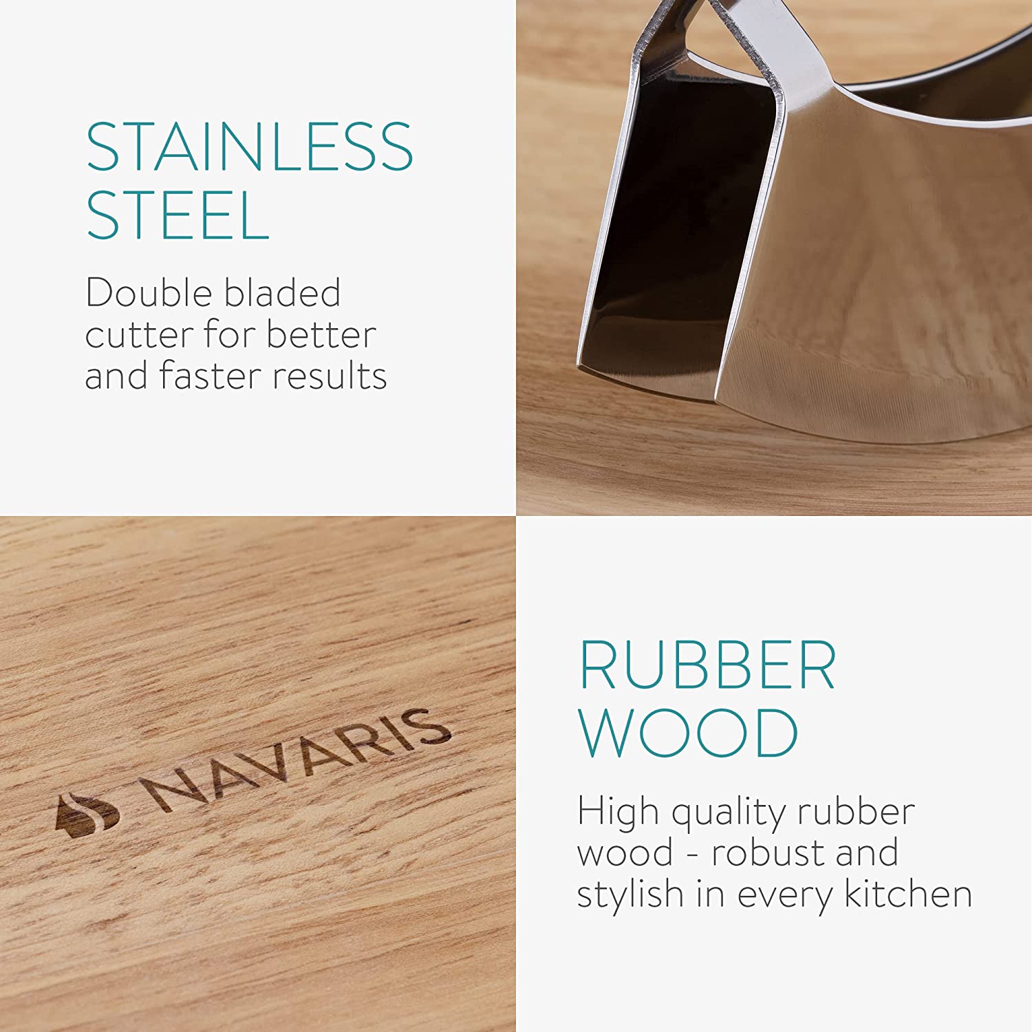 Navaris Ξύλινη Επιφάνεια Κοπής με Μαχαίρι - Light Brown - 52978.02