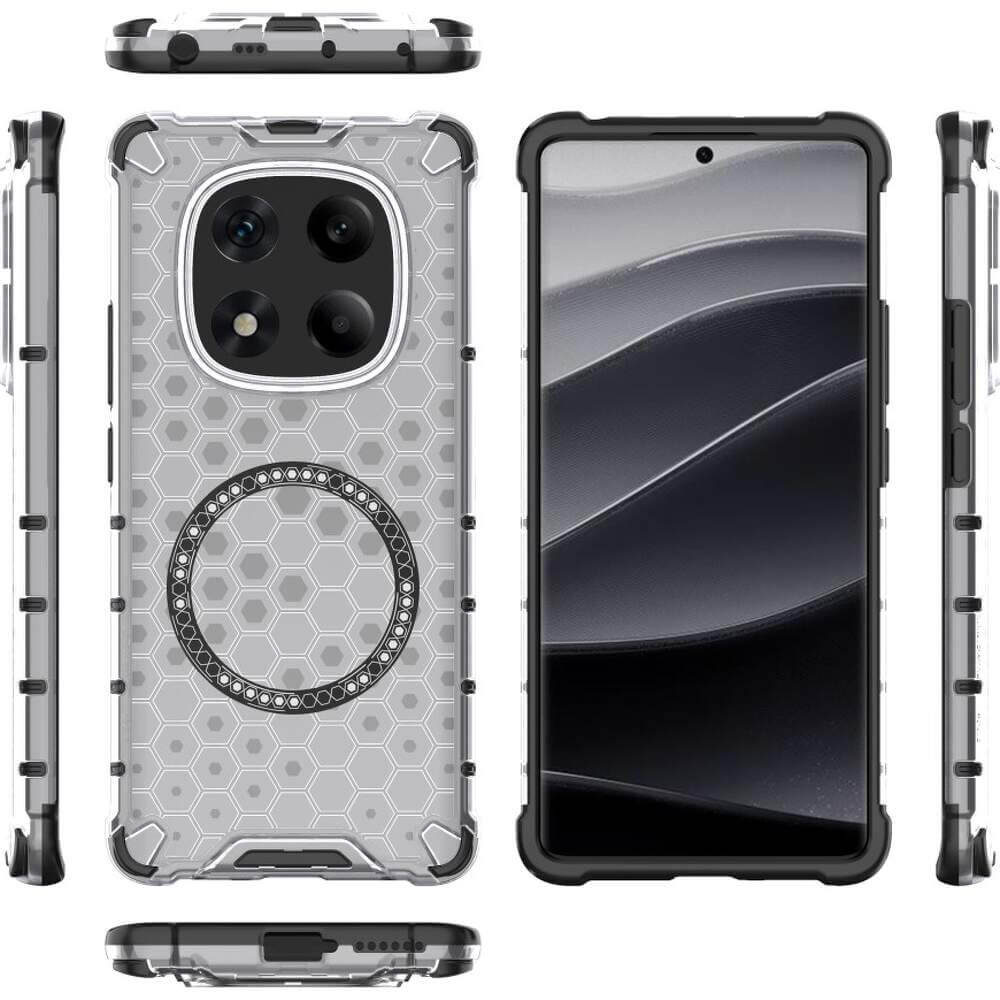 Techsuit Xiaomi Redmi Note 14 Pro+ 5G Honeycomb Shield MagSafe Σκληρή Θήκη με Πλαίσιο Σιλικόνης - White