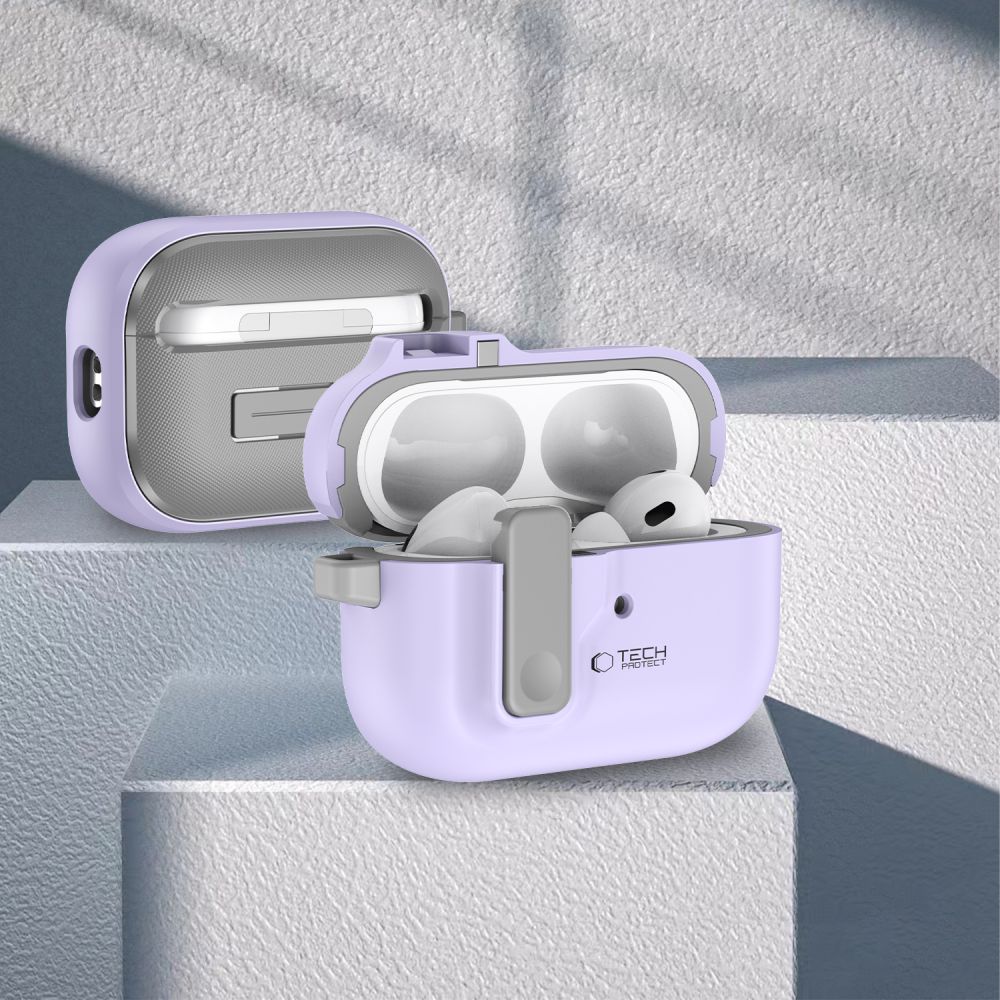 Tech - Protect AirPods Pro 1 / 2 Θήκη από Σκληρό Πλαστικό - Slim Hook - Lavender