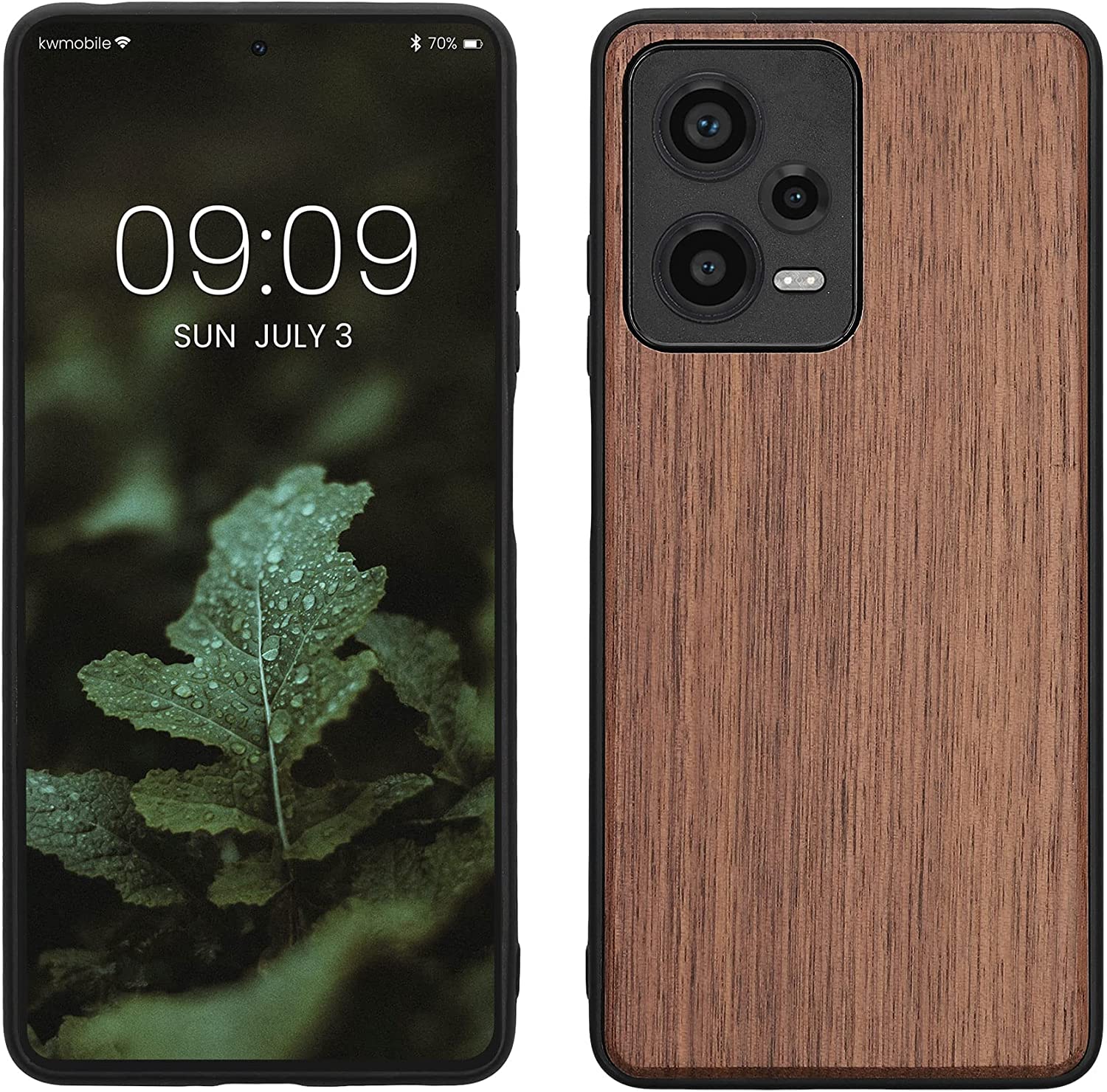 KW Xiaomi Redmi Note 12 Pro Θήκη από Φυσικό Ξύλο - Dark Brown - 60698.18