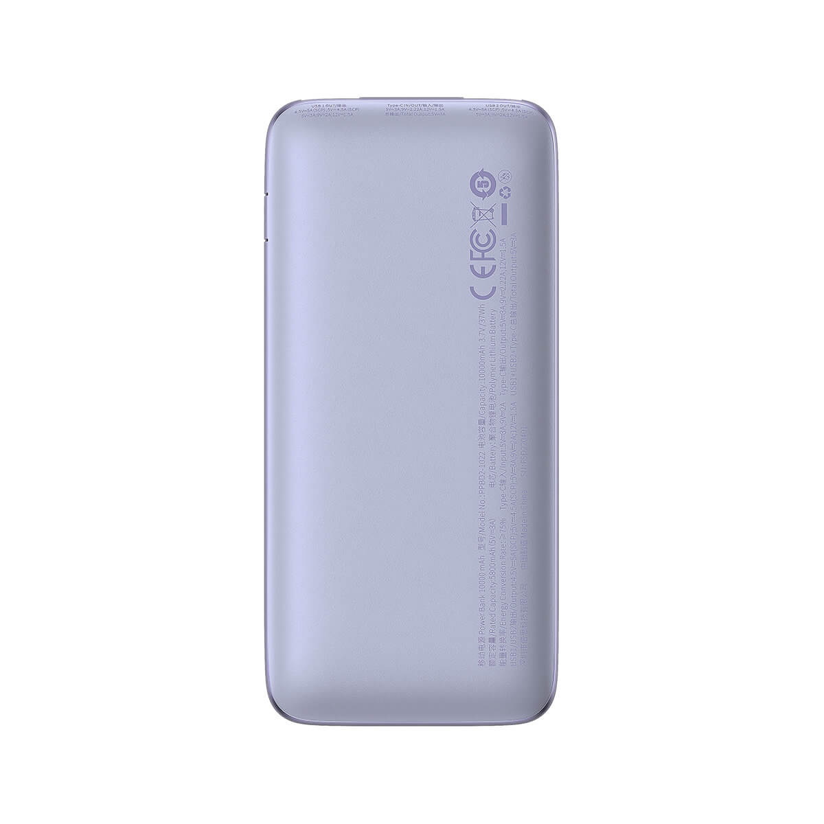 Baseus Bipow Pro 22.5W Power Bank 10000mAh 3Α με 2 Θύρες USB και 1 Θύρα Type - C - Purple - PPBD040005