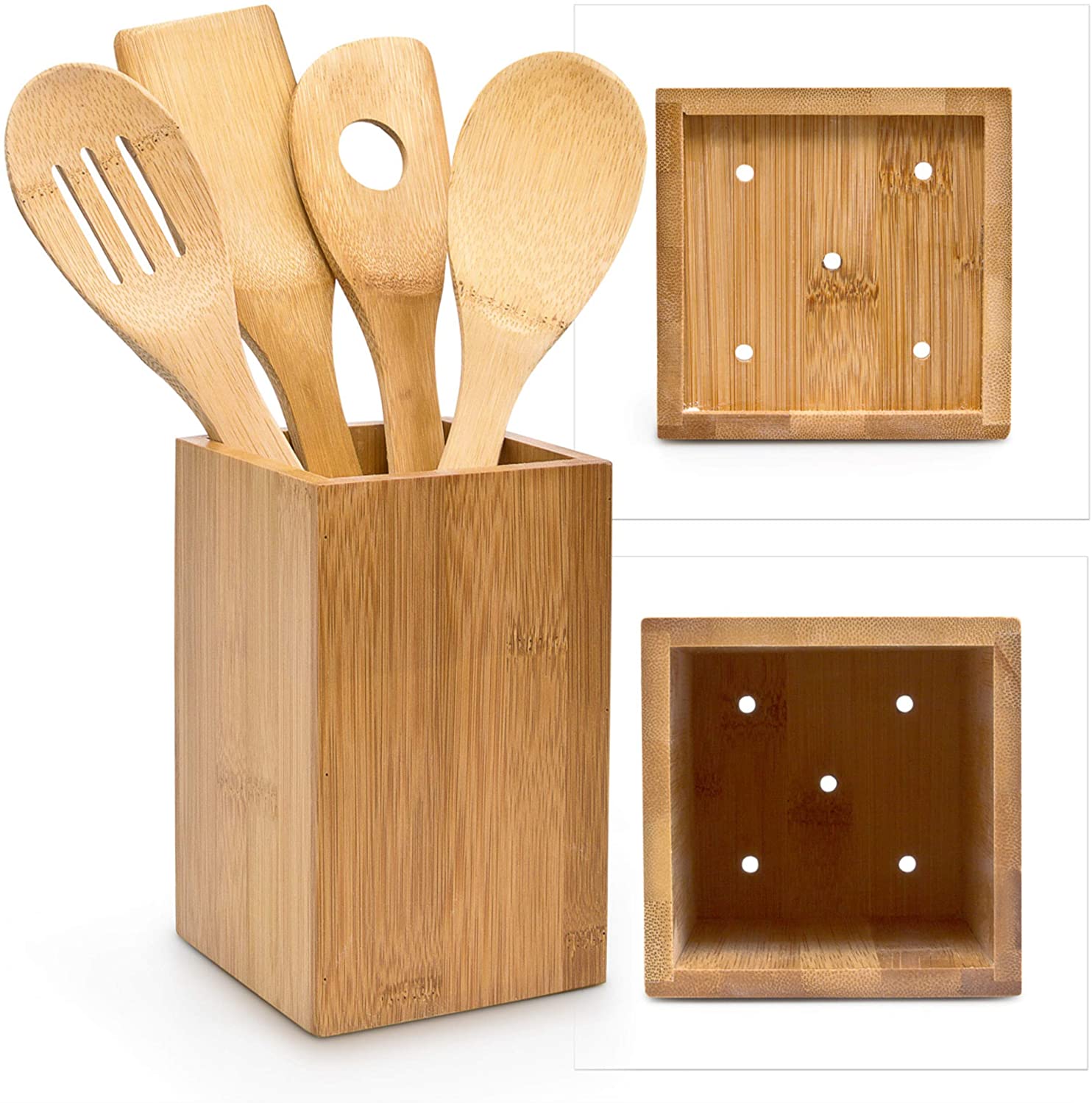 Relaxdays 4 Μαγειρικά Σκεύη από Μπαμπού - Natural - 4052025144715