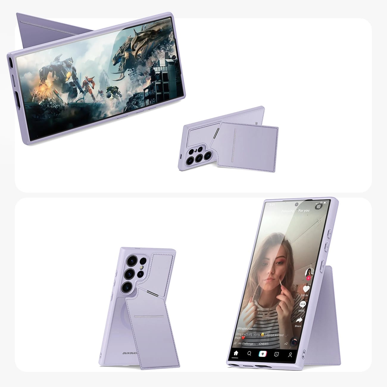 Dux Ducis Samsung Galaxy S24 Ultra Rafi II Mag Anti - RFID Θήκη με Υποδοχή για Κάρτες / Stand και MagSafe - Purple