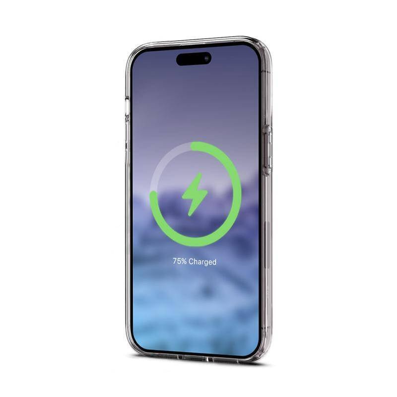 Crong iPhone 15 Pro Clear Mag Cover - Σκληρή Θήκη με Πλαίσιο Σιλικόνης και MagSafe - Clear