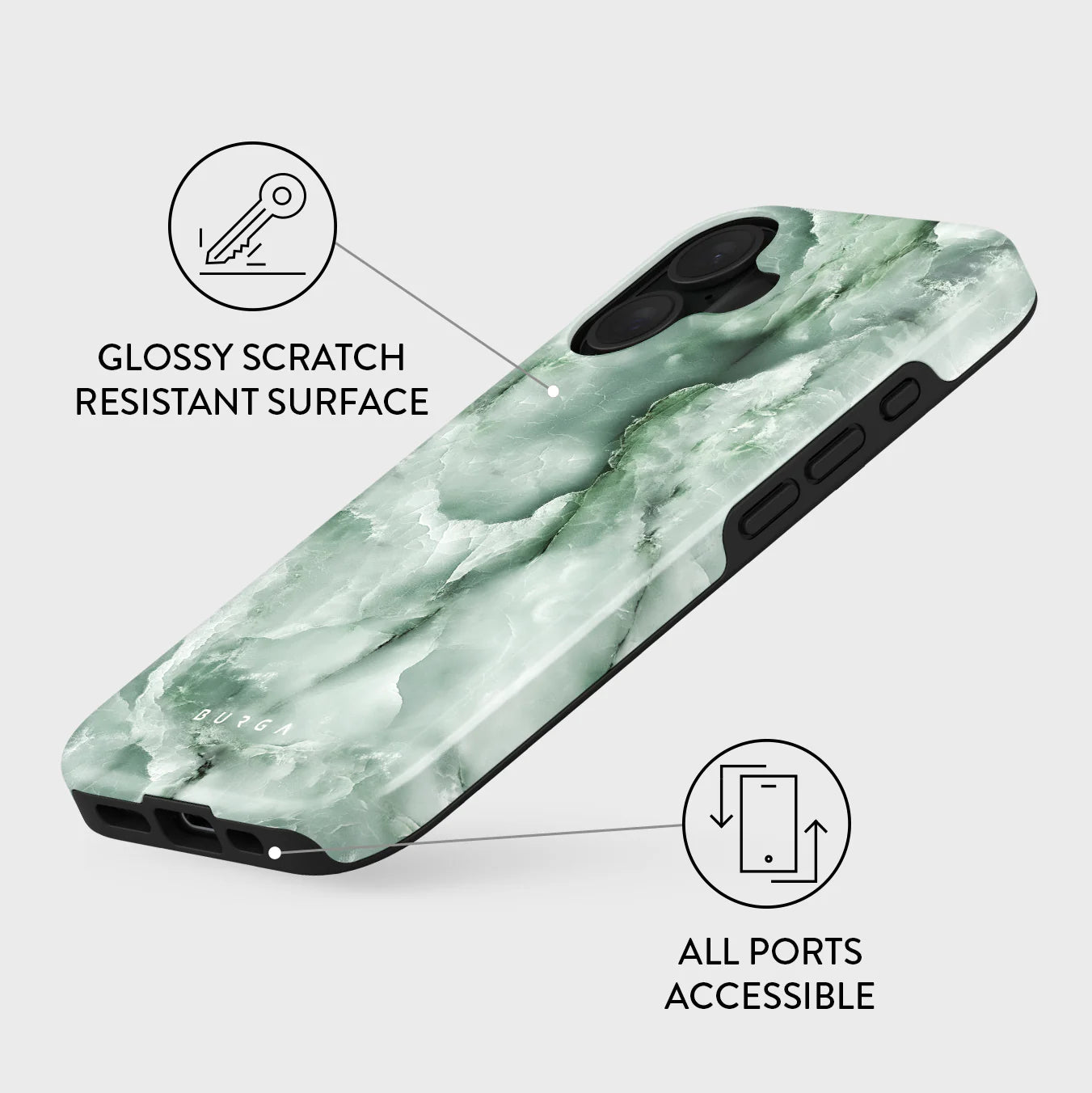 Burga iPhone 16 Fashion Tough MagSafe Σκληρή Θήκη με MagSafe - Pistachio Cheesecake