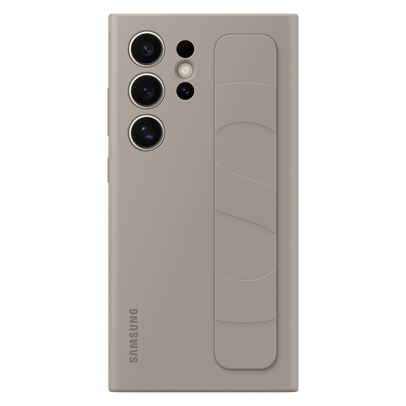 Samsung Standing Grip - Samsung Galaxy S24 Ultra Θήκη Σιλικόνης με Finger Holder / Stand - Taupe - EF - GS928CUEGWW