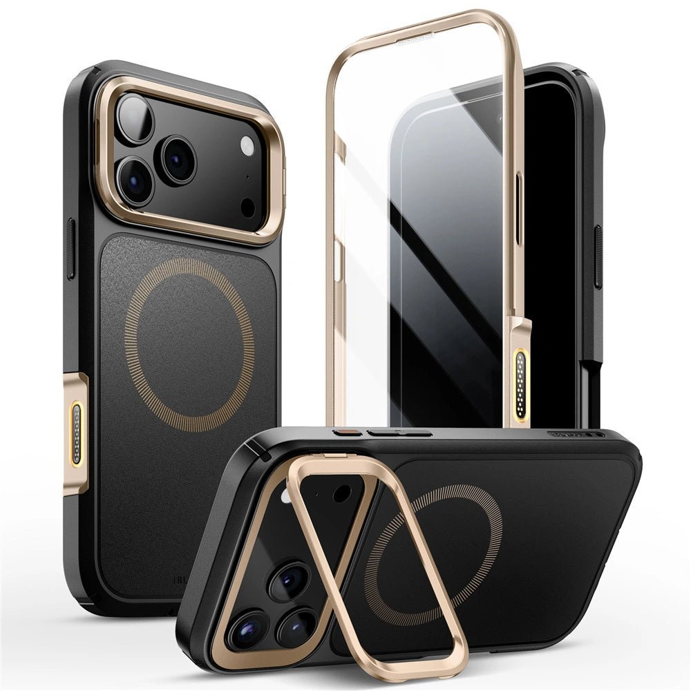Supcase iPhone 17 Pro - IBLSN Ares Flip Mag - MagSafe Σκληρή Θήκη με Πλαίσιο Σιλικόνης και Προστασία Οθόνης και Stand - Desert Gold