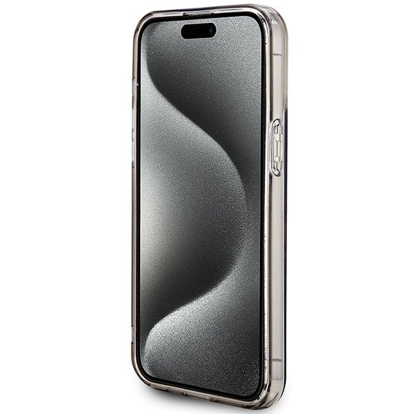 Guess iPhone 15 Pro Max IML Flowers Wreatch MagSafe Σκληρή Θήκη με Πλαίσιο Σιλικόνης και MagSafe - Black - GUHMP15XHFWFCK