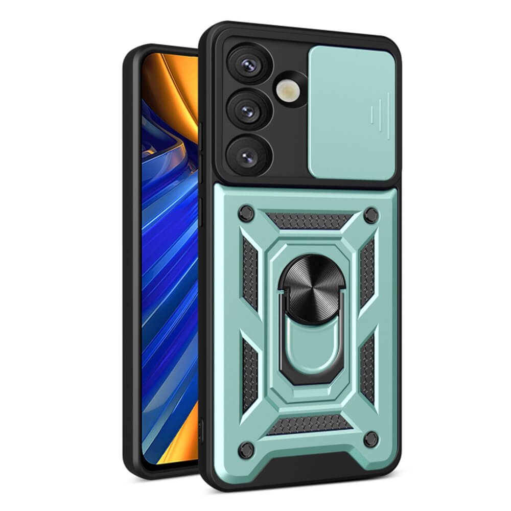 Techsuit Samsung Galaxy S25 - CamShield - Σκληρή Θήκη με Προστασία Καμερών και Δαχτυλίδι Συγκράτησης - Green