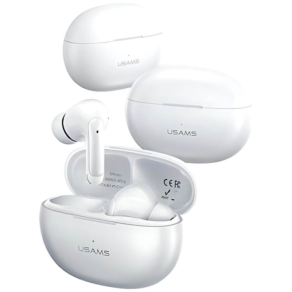 USAMS TWS X - Don Series - Bluetooth 5.3 - Ασύρματα ακουστικά για Κλήσεις / Μουσική - White