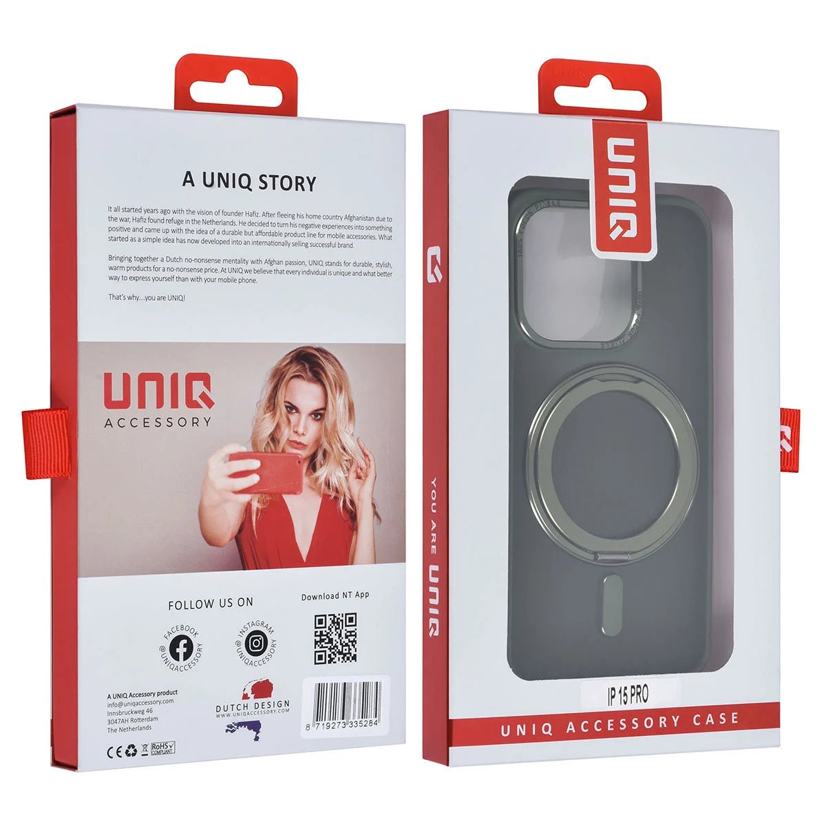 Tuniq iPhone 15 Pro - Σκληρή MagSafe Θήκη με Περιστρεφόμενο Δαχτυλίδι Συγκράτησης - Πράσινο
