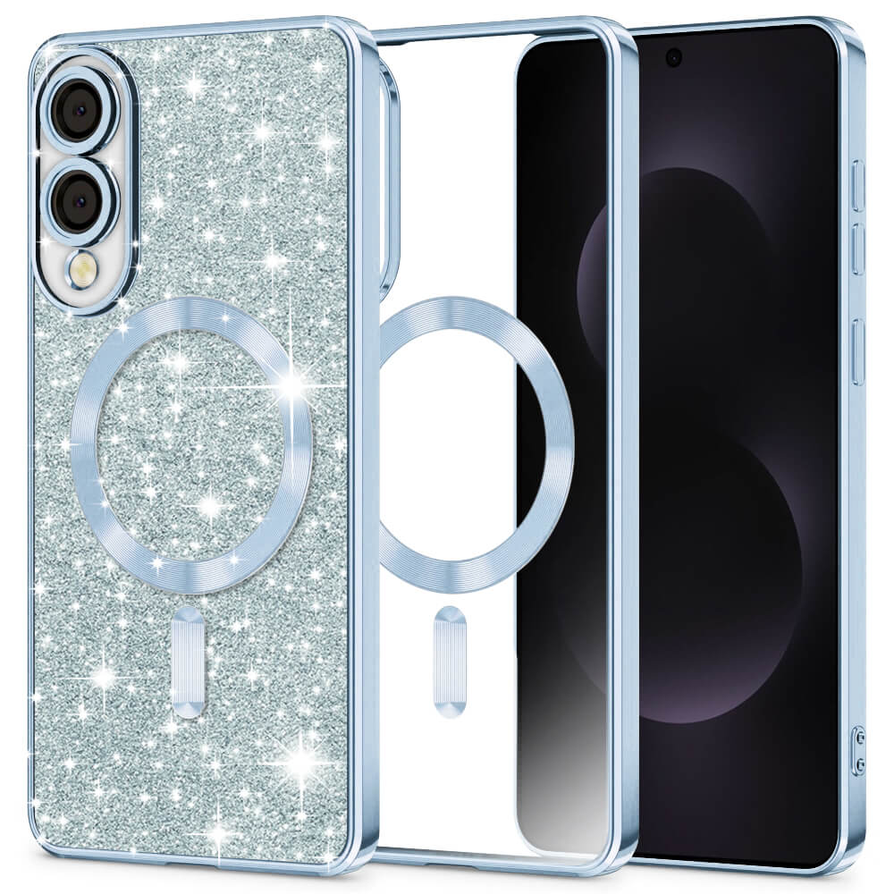 Techsuit Samsung Galaxy S25 Edge - Luxury Glitter MagSafe - Θήκη Σιλικόνης - Light Blue