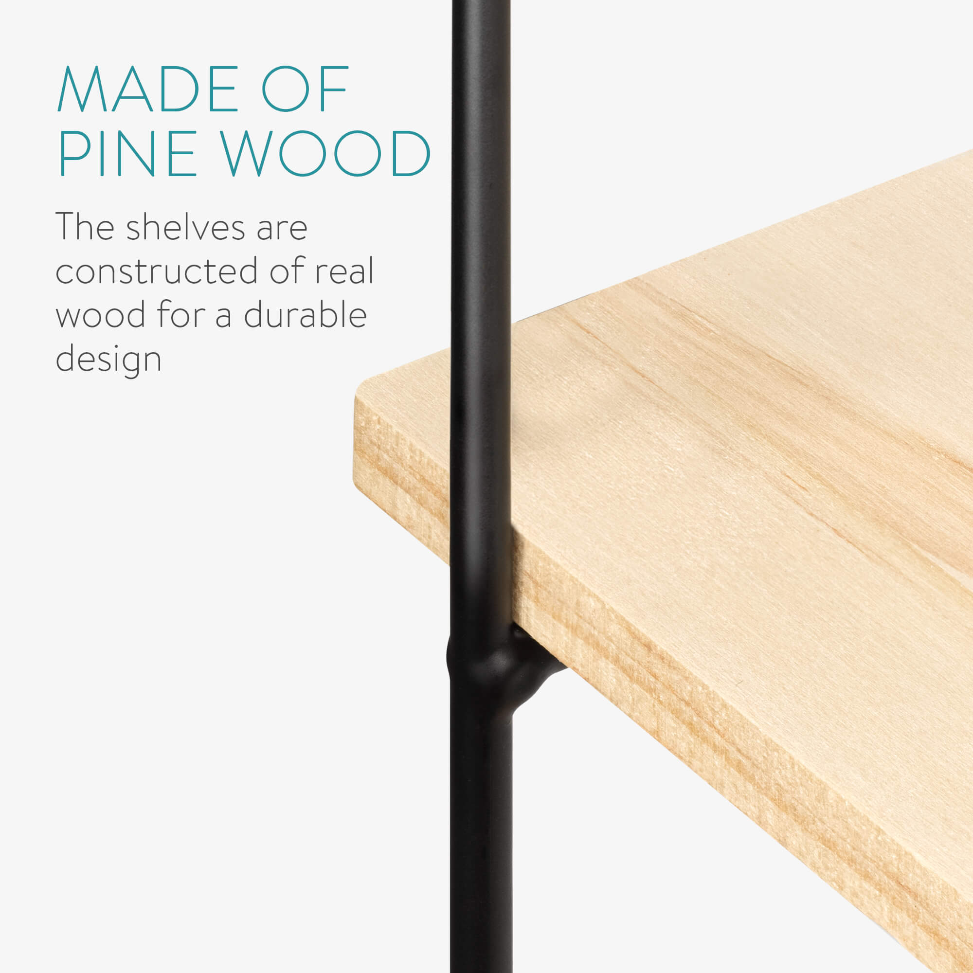 Navaris Ράφι Τοίχου Τριών Επιπέδων - 50 x 50 x 12 cm - Light Brown / Black - 55122.1