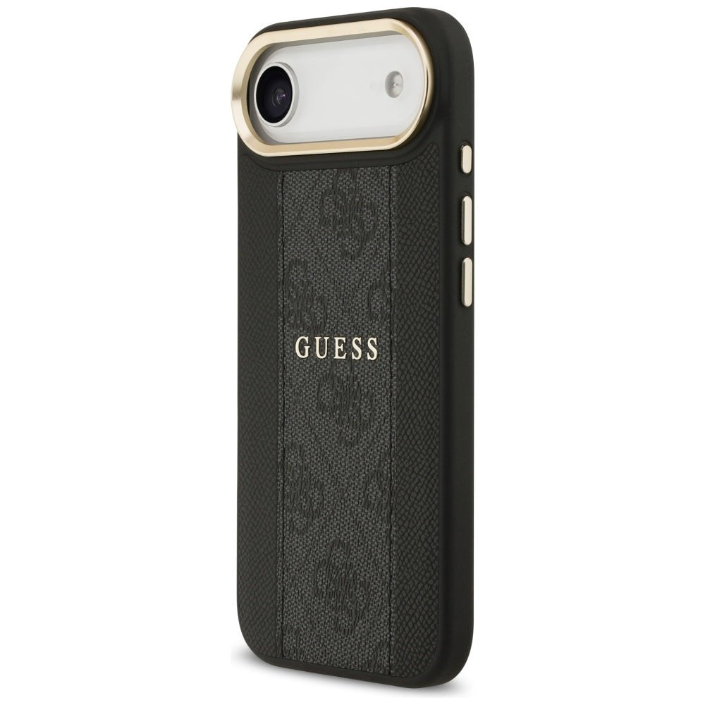 Guess iPhone Air - 4G Stripe MagSafe - Θήκη με Επένδυση Συνθετικού Δέρματος - Black - GUHMP17MPG4SEMCK