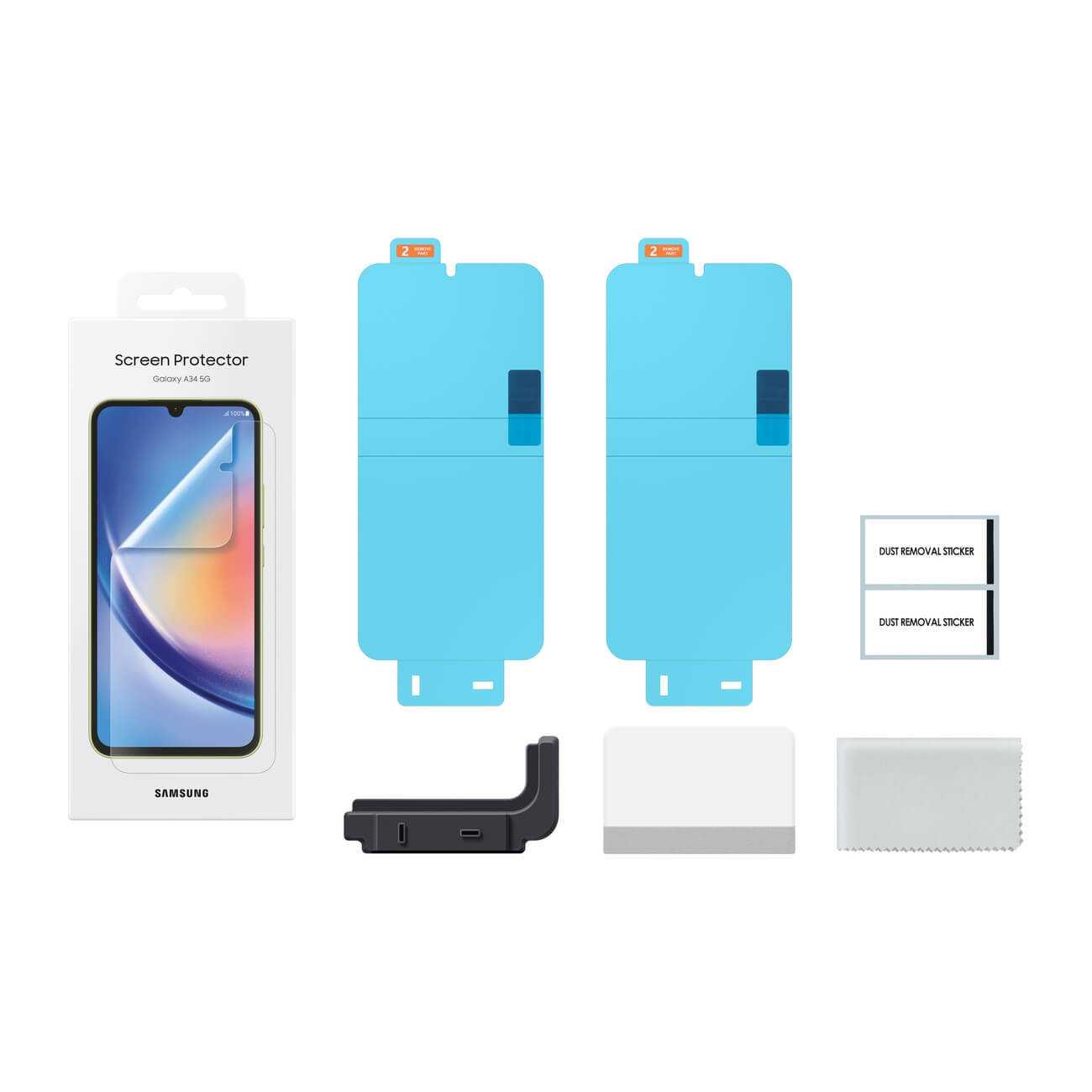 Samsung Screen Protector Samsung Galaxy A34 5G Προστατευτική Μεμβράνη Οθόνης - 2 Τεμάχια - Διάφανη - EF - UA346CTEGWW