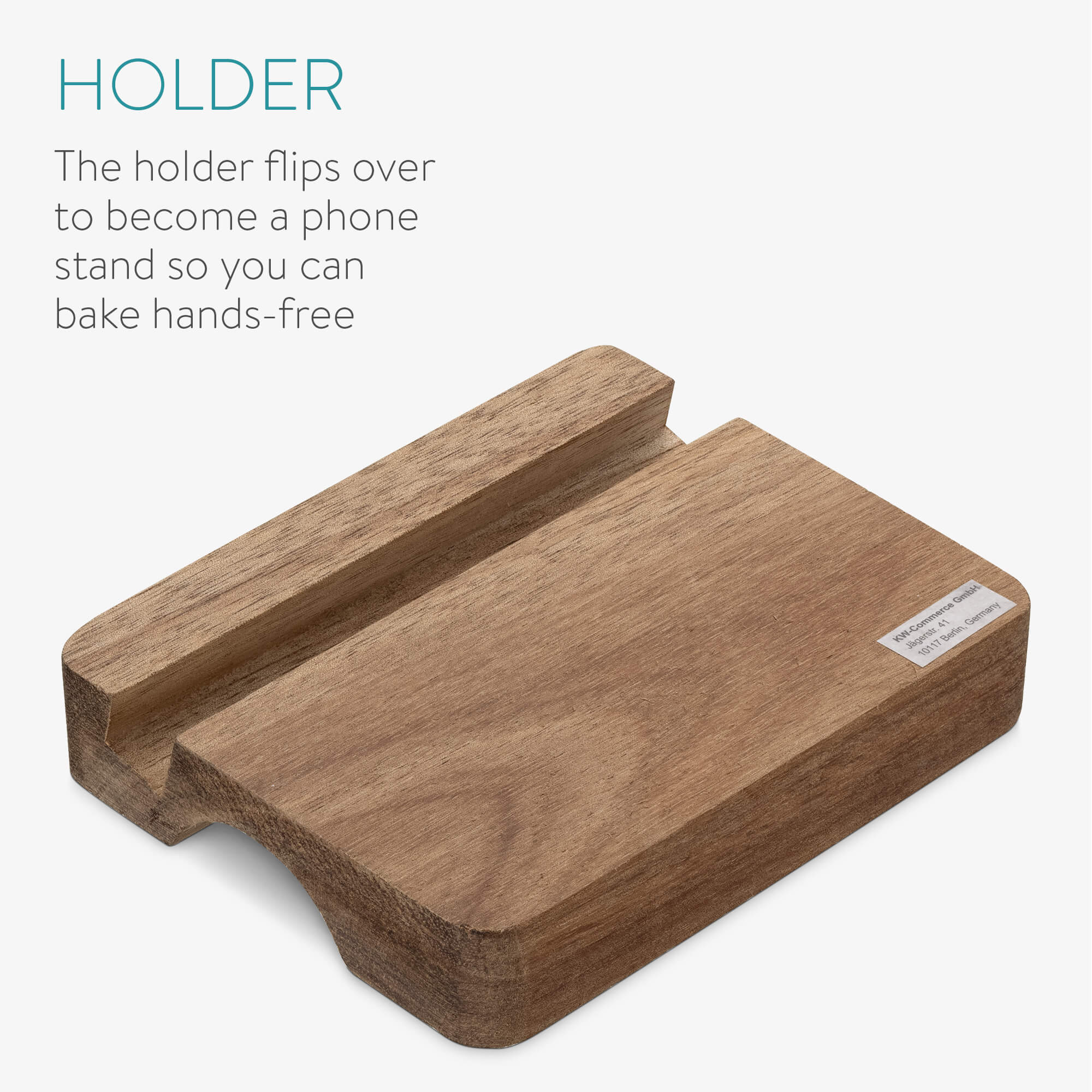 Navaris Πλάστης από Μάρμαρο με Ξύλινες Λαβές και Stand - Black / Brown - 55002.01.01