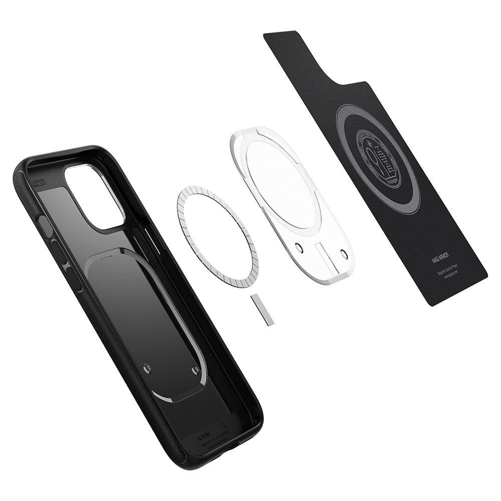 Spigen iPhone 12 / iPhone 12 Pro Mag Armor Σκληρή Θήκη Aramid Fiber με MagSafe - Black