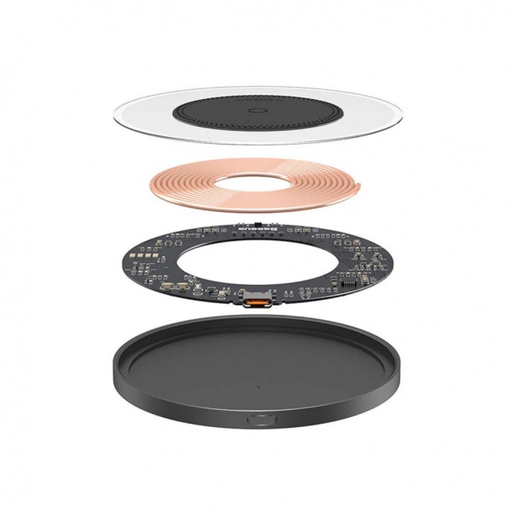 Baseus Simple 2 BS - W530 Wireless Charger 15W Ασύρματος Φορτιστής MagSafe με Καλώδιο Type - C - Black - CCJJ050001