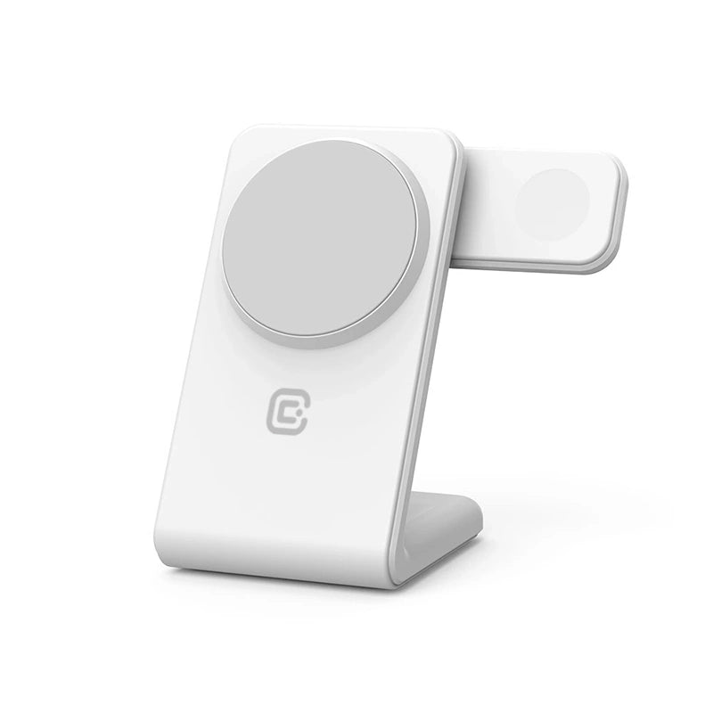 Crong MagSpot Pivot Stand 3 σε 1 Ασύρματος MagSafe Φορτιστής για iPhone - Apple Watch - AirPods - White