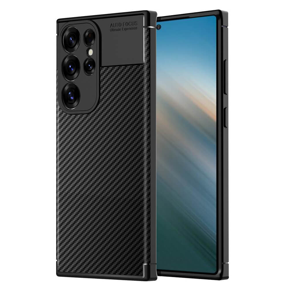 Techsuit Samsung Galaxy S25 Ultra - CarbonFiber - Θήκη Σιλικόνης - Black