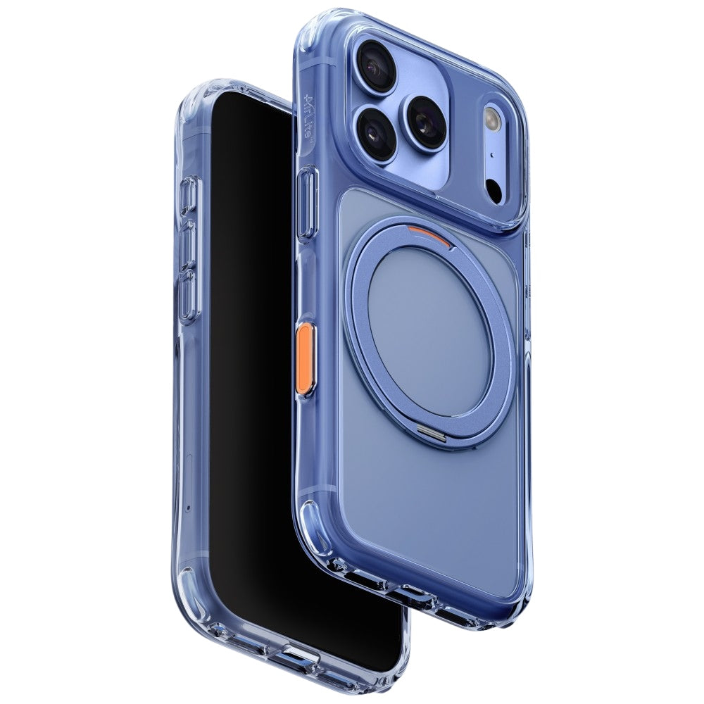 Uniq iPhone 18 Pro / iPhone 17 Pro - Σκληρή Θήκη με Πλαίσιο Σιλικόνης και Stand MagSafe - Swivix 360 Rotating Kickstand - Blue