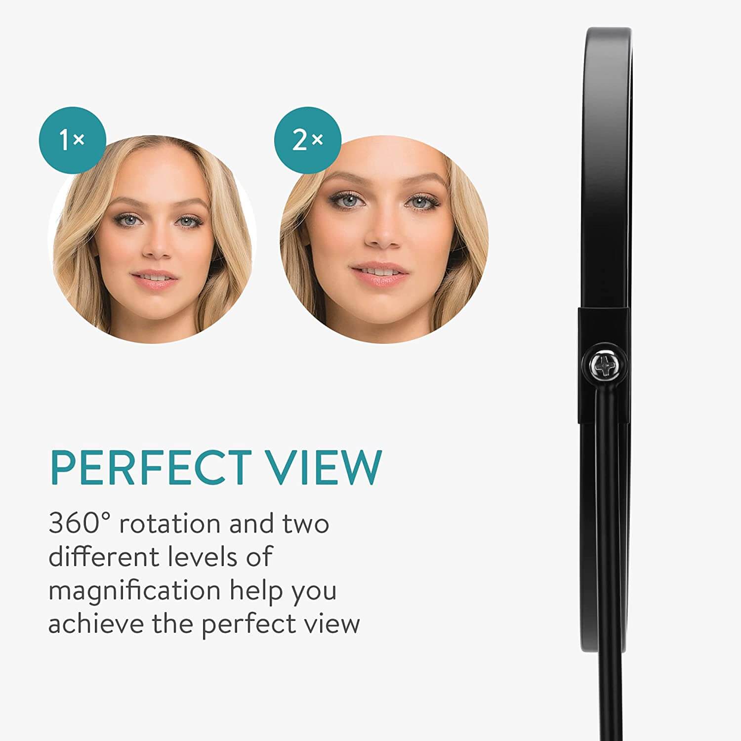 Navaris Μεταλλικός Καθρέπτης Μακιγιάζ Διπλής Όψης - 2x Μεγέθυνση - Black - 59325.01