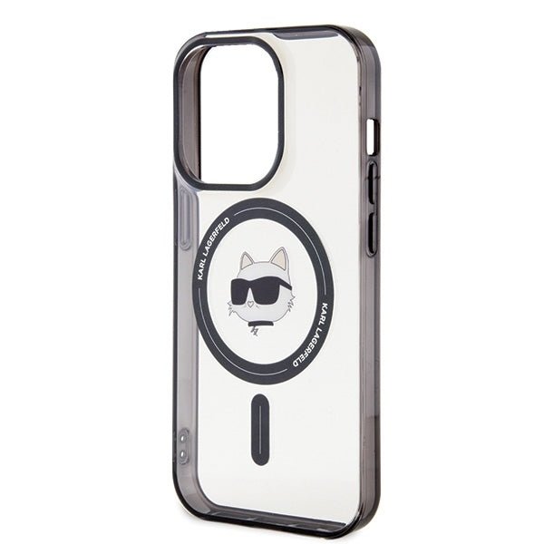 Karl Lagerfeld iPhone 15 Pro - IML Choupette's Head Magsafe Σκληρή Θήκη με Πλαίσιο Σιλικόνης και MagSafe - Διάφανη - KLHMP15LHCHNOTK