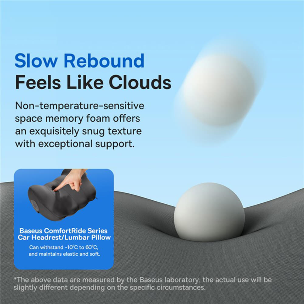 Baseus Comfort Ride Series - Μαξιλάρι Στήριξης Αυχένα / Μέσης για το Αυτοκίνητο - Black
