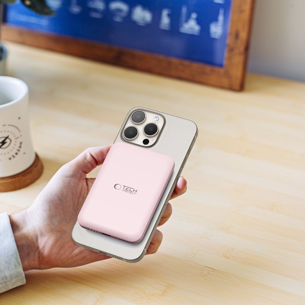 Tech - Protect PB10 Lifemag MagSafe PowerBank Μαγνητικό PowerBank Κινητού 5000 mAh - Pink