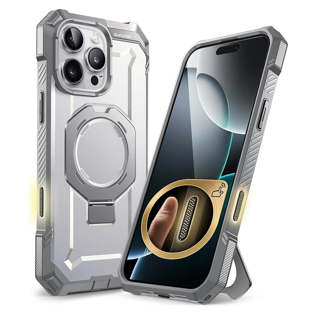 Supcase iPhone 16 Pro Unicorn Beetle Defender Σκληρή Θήκη με MagSafe και Stand - White