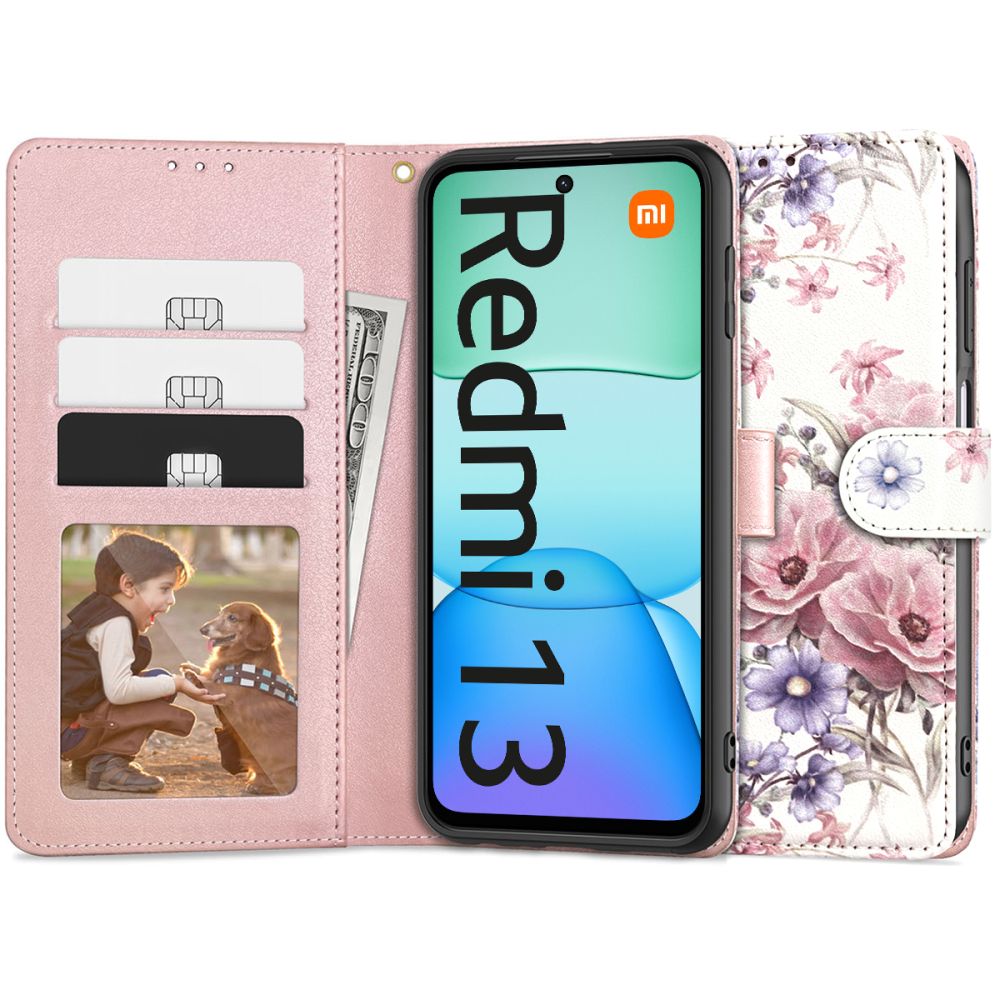 Tech - Protect Xiaomi Redmi 13 Θήκη Πορτοφόλι Stand από Δερματίνη - Blossom Flower